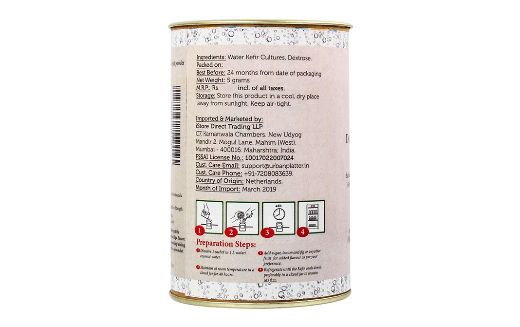 Urban Platter Water Kefir Probiotic Health Elixir   Tin  5 grams
